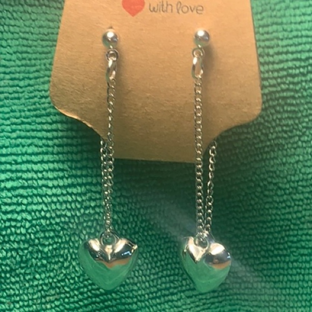 Elegant Silver Drop Earrings with Sparkling Crystals